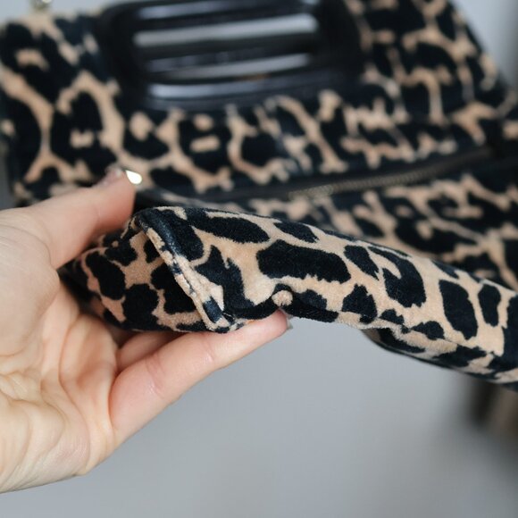 RARE 🔥- Maje Small Leopard Print Handbag Gold Chain Strap - Picture 8 of 9